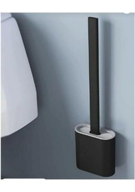 Resim Home Silikon Tuvalet Fırçası Bükülebilir Pratik Silikon Wc Klozet Fırçası Siyah 