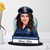 Resim Kişiye Özel Kadın Polis Memuruna Hediye Karikatürlü Biblo 