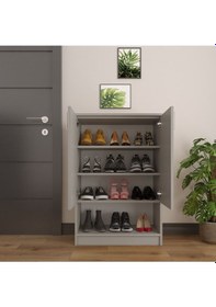 Resim Asra Trend %100 Mdflam Kül Gri Ayakkabılık A-03 Çok Renkli 