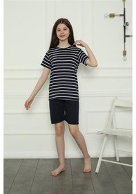 Resim Akbeniz Kız Çocuk Penye Şortlu Pijama Takım 20407 Lacivert 