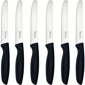Resim Yüksek Kaliteli Paslanmaz Çelik Ekmek Bıçağı, Dayanıklı Tereyağı Bıçağı, Plastik Saplı Domates Bıçağı Dalgalı Kesim, Kahvaltı Bıçağı, Peynir Bıçağı 
