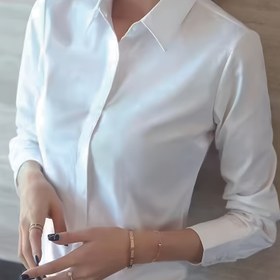 Resim Şık Düz Renk Kadın Gömleği - Uzun Kollu, Kare Yaka, Hafif Polyester, Yarı Şeffaf, İlkbahar/Yaz/Sonbahar İçin Mükemmel, Ona İdeal Hediye 