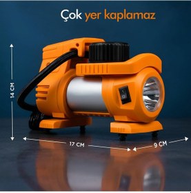 Resim Araç Çakmak Girişli Dijital Hava Kompresörü Lastik Şişirme Pompası 12v Taşınabilir Oto Kokusu Hediye 