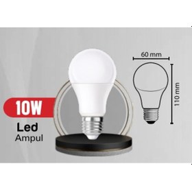 Resim 10W Led Ampul Beyaz Işık 6'Lı Paket E27 Duy 