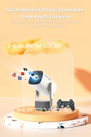 Resim HARVOX K2 Bataryalı Projeksiyon Cihazı Taşınabilir 4K Destekli 1080P Android Sistemli Projektör 