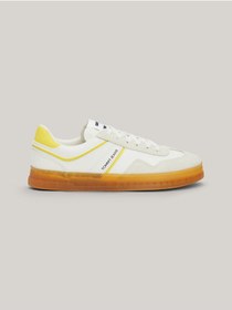 Resim Tommy Hilfiger Kadın Marka Logolu Bağcıklı Kaydırmaz Tabanlı Günlük Sarı Sneaker EN0EN02552-ZGR 