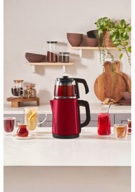 Resim Karaca Tea Glass 2 in 1 Çelik Çay Makinesi ve Kettle 