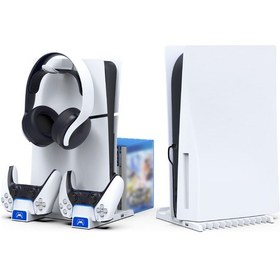 Resim Cbtx Ps5 / Ps5 Slım Şarşıtı Dock İçin İpega Pg-p5s009 Oyun Disk Kulaklık Depolama 