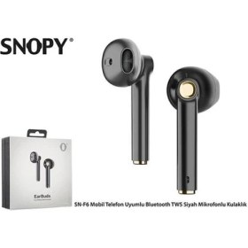 Resim Hk Tech Snopy SN-TWS06 Siyah Mobil Telefon Uyumlu Bluetooth Tws Mikrofonlu Kulaklık 