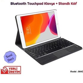 Resim Apple Uyumlu iPad 7.Nesil 10.2" 2019 Bt Touchpad Klavyeli Standlı Kılıf - Bkk5 