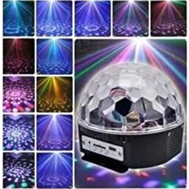Resim Led Kristal Küre Disko Topu 6 Renk-usb-sese Duyarlı Uzaktan Kumadalı 