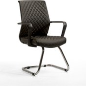 Resim MEHMET YAREN BURO Efor Nakışlı Ofis - Müdür - Büro - Misafir Çalışma Koltuğu Siyah Renk Krom Ayaklı 