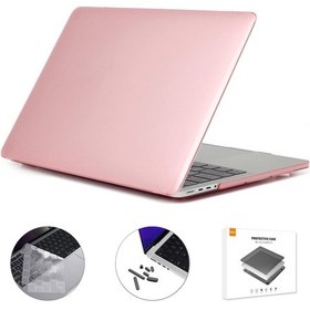 Resim MacBook Pro 16inç Koruyucu A2485 Laptop Kılıf + Silikon Toz Fişleri Pembe 