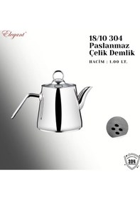 Resim Piramit Orta Boy Çelik Kulplu Çaydanlık Takımı Çelik 