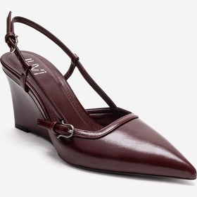 Resim Luvishoes Celıa Bordo Cilt Sivri Burunlu Kadın Dolgu Topuklu Ayakkabı Bordo 
