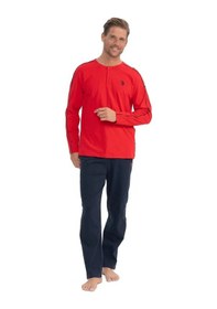 Resim U.S. Polo Assn. U.s Polo Assn. 18836 Erkek Uzun Kollu Yuvarlak Yaka Pijama Takımı-kırmızı Kırmızı 