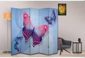 Resim Kelebek Temalı Özel Tasarım Paravan Room Divider PRV1270, 180 x 180 