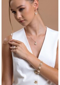 Resim 3,5 Mm Piramit Model Doğal İnci Bileklik 20 Cm / Beyaz Beyaz Beyaz Altın 