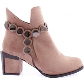 Resim Dgn 810-22k Kadin Toka Detayli Topuklu Bot K810-1922-R1920 Vizon Süet 