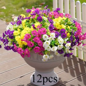Resim 12'li Paket UV Dayanıklı Gerçekçi Yapay Morning Glory Çiçekleri - Canlı Renkler, Hava Koşullarına Dayanıklı Plastik Çiçekler, İç/Dış Mekan Dekoru için, Balkon, Veranda, Pencere Kutuları - Bakım Gerektirmeyen Yıl Boyu Ev & Bahçe Süslemesi, Dış Mekan Yapay Çiçekler, Renkli Çiçek Düzenleme, Her Mevsim Uygun 