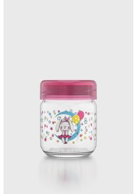 Resim Renga Dolce Desenli 210 Ml Silikon Contalı Cam Mama Kavanozu 222003 Fuşya 