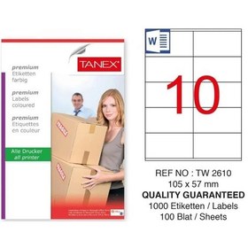 Resim Tanex Tw-2610 Sevkiyat ve Lojistik Etiket 105x57 mm 