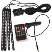 Resim 12 Ledli Rgb Işıklı Araç Içi Ayak Altı LED Oto Ampul Kumandalı 7 Renk 