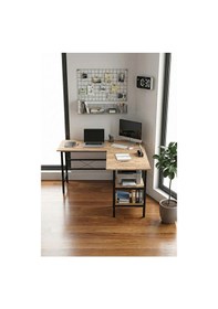 Resim Köşe Oyuncu Çalışma Masası. Gaming Masa 8000 Çam 