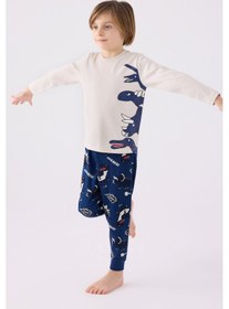 Resim Rolypoly Erkek Çocuk Mavi Pijama Takımı 5274-45604 Mavi 