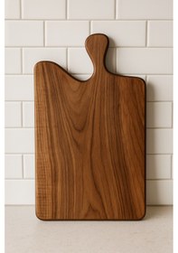 Resim Doğal Ahşap Ceviz Ağacından Yapılmış Büyük Boy Sunum Ve Kesme Tahtası 50x30 Ahşap 