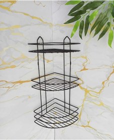 Resim Yapışkanlı Banyo Seti 3,lü Eko Banyo Köşeliği Yuvarlak Havluluk Tuvalet Kağıtlığı Bornozluk Siyah 