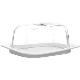 Resim LAV Pera Cam Saklama Kabı Tekli Küçük Boy 405 ml Beyaz Plastik Kapaklı (Tereyağlık ) 