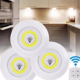 Resim Zenvia Uzaktan Kumandalı 3 Lü Spot LED Lamba Kablosuz Pilli Işıldak ZNV2025 