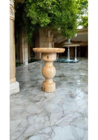 Resim Masif Ahşap Naturel Tekli Yan Sehpa Modern Dekoratif Mantar Sehpa - Dekoratif Sehpa Naturel 