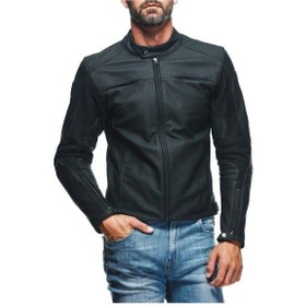 Resim Dainese Razon 2 Korumalı Deri Motosiklet Mont Black 