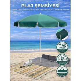 Resim Form Outdoor Plaj Şemsiyesi 200 cm Çapında 360 Derece Dönebilir, Taşıma Çantası 