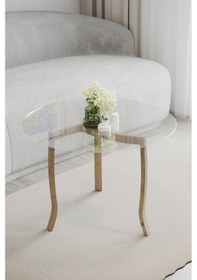 Resim Berlin Orta Sehpa Ceviz Ayak - Camlı 