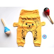 Resim Baby Blue Pamuklu Kulaklı Ayı Baskılı Tek Alt Eşofman Pijama 