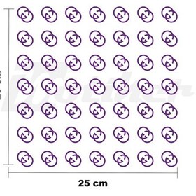 Resim Gg 25x25cm Folyo Kesim Evrensel Desen Kaplama Mor 