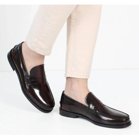 Resim Celal Gültekin Erkek Bordo Açma Deri Loafer 