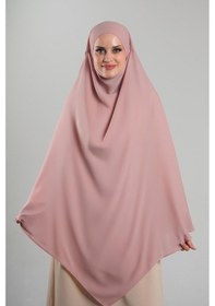 Resim Hürrem Bone Pudra Pratik Hazır Geçmeli Tesettür Eşarp Krep Bağcıklı Sufle Hijab 2313 06 Pudra 