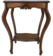 Resim Bengi Ticaret Fiskos 12446 Sehpa Çiçeklik Oyma Model Ceviz Kaplama Kayın Aslan Ayak El Yapım 