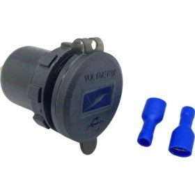 Resim 12V-24V DİJİTAL VOLTMETRE+ŞARJ CİHAZLI (USB X2) (3 A) (OFF-ON ANAHTARLIİ) (MAVİ IŞIK) (28 MM) 
