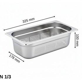 Resim Üret Çelik ÜRET Delikli Gastronom Küvet GN 1/3 100 mm 4 lt 