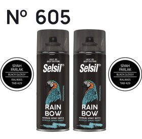 Resim 2 x Sprey Boya Parlak Siyah 400ml 