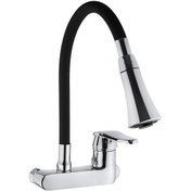 Resim Vilas Elmas Siyah Esnek Çift Fonksiyonlu Mutfak Eviye Bataryası 