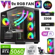 Resim IZOLY GTA 16X i5 12400F 32GB DDR5 1TB M.2 NVMe RTX5060 8GB 240mm Sıvı Soğutma Oyuncu Masaüstü Bilgisayarı 
