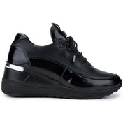 Resim Tamer Tanca Kadın Hakiki Deri Siyah Rugan Casual Ayakkabı 599 0127-401 Bn Ayk Sk24-25 Syh Rgn/syh Dr Siyah Rugan 