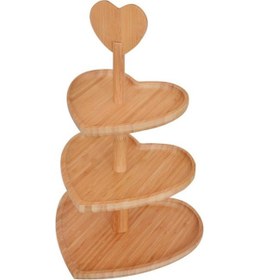 Resim Bambu B2735 Triple - 3 Katlı Ayaklı Kurabiyelik, Pastalık, Şekerl 