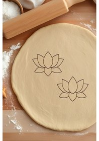 Resim Lotus Kurabiye Kalıbı, Hamur Şekillendirici, Bisküvi Kalıbı, Kolay Kesim Ucu Beyaz 